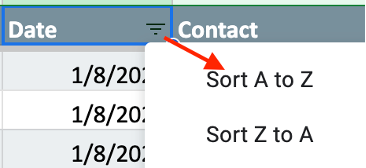sorting journal by date
