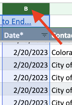 journal date column format