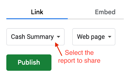 select workbook to share